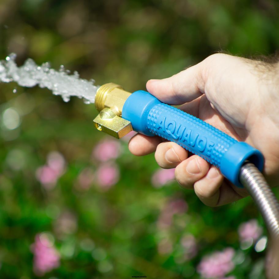 Tools | Sun Joe Aqua Joe AJSGH50-MAX Heavy-Duty Puncture Proof Kink-Free Garden Hose | 50-Foot | 1/2-Inch | w/ Brass Fitting & On/Off Valve | Spiral Constructed 304-Stainless Steel Metal X862F836