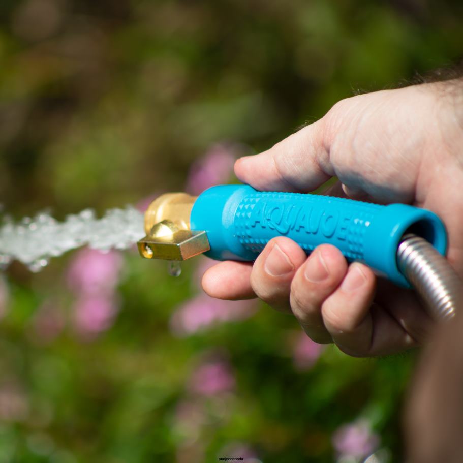 Tools | Sun Joe Aqua Joe AJSGH50-MAX Heavy-Duty Puncture Proof Kink-Free Garden Hose | 50-Foot | 1/2-Inch | w/ Brass Fitting & On/Off Valve | Spiral Constructed 304-Stainless Steel Metal X862F836