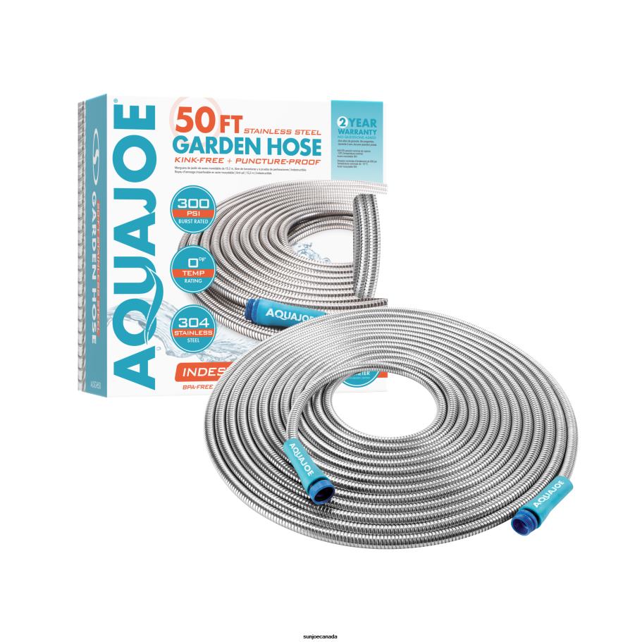 Tools | Sun Joe Aqua Joe Indestructible Watering Bundle | Includes Heavy Duty Stainless Steel Hose, Indestructible Multi-Function Nozzle, and Indestructible Tripod Sprinkler X862F459