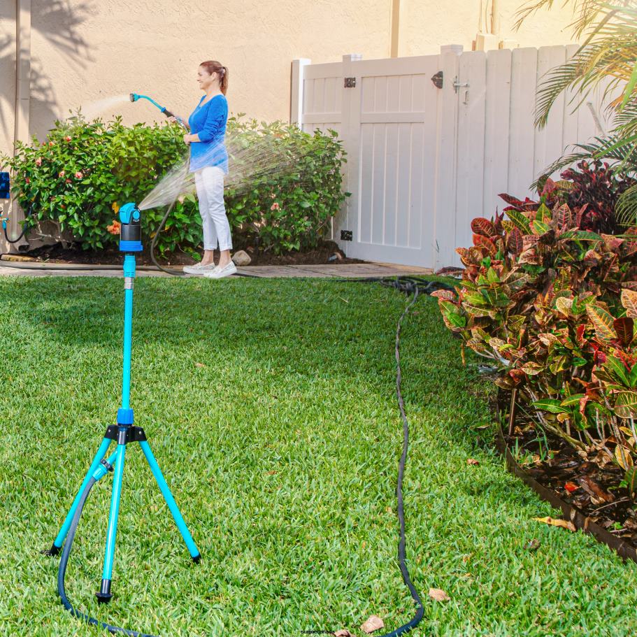 Tools | Sun Joe Aqua Joe Indestructible Watering Bundle | Includes Heavy Duty Stainless Steel Hose, Indestructible Multi-Function Nozzle, and Indestructible Tripod Sprinkler X862F459