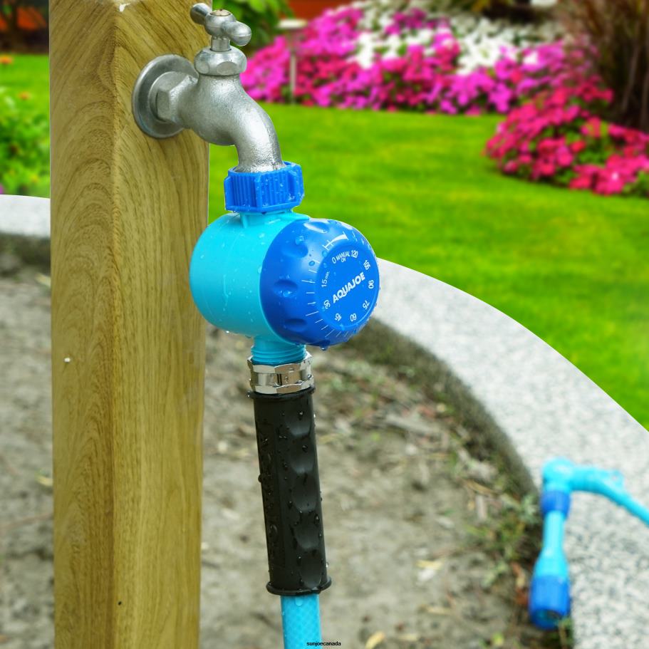 Tools | Sun Joe Aqua Joe AJ-WTX2 Set of 2 Manual Water Timers | Dual-Zone Coverage | 2 Hours Max Timer | Built-In Timer Bypass Function X862F484