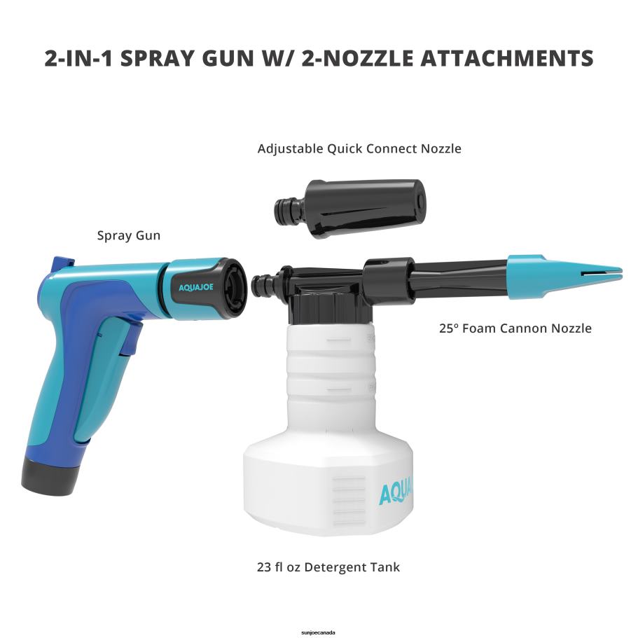 Tools | Sun Joe Aqua Joe Hose Powered Foamer Cannon Car Wash Kit | Includes Hose Powered Foam Cannon, 50-Foot PRO Hose, and Auto Foam Car Wash Soap X862F482