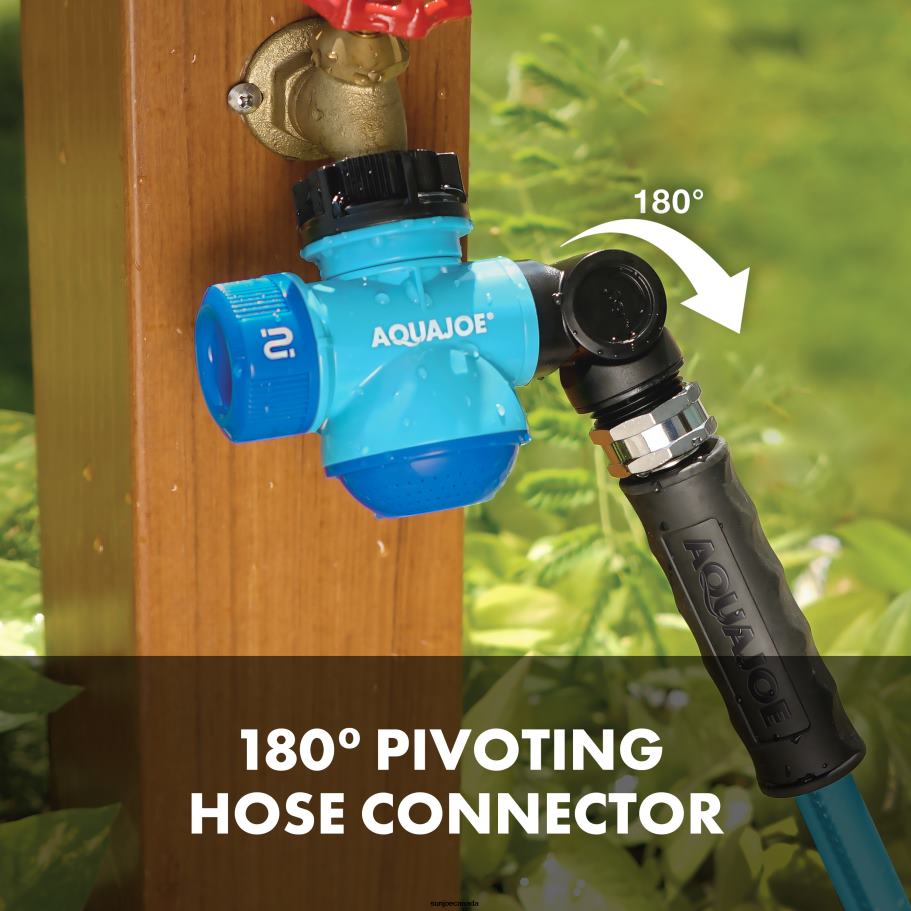 Tools | Sun Joe Aqua Joe SJI-MFGA1-AQU Multi-Function Outdoor Faucet and Garden Hose Tap Connector, Blue X862F487