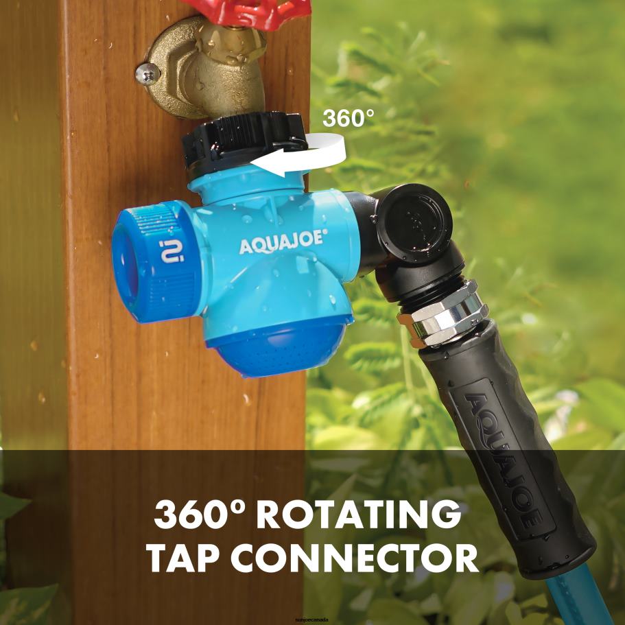 Tools | Sun Joe Aqua Joe SJI-MFGA1-AQU Multi-Function Outdoor Faucet and Garden Hose Tap Connector, Blue X862F487