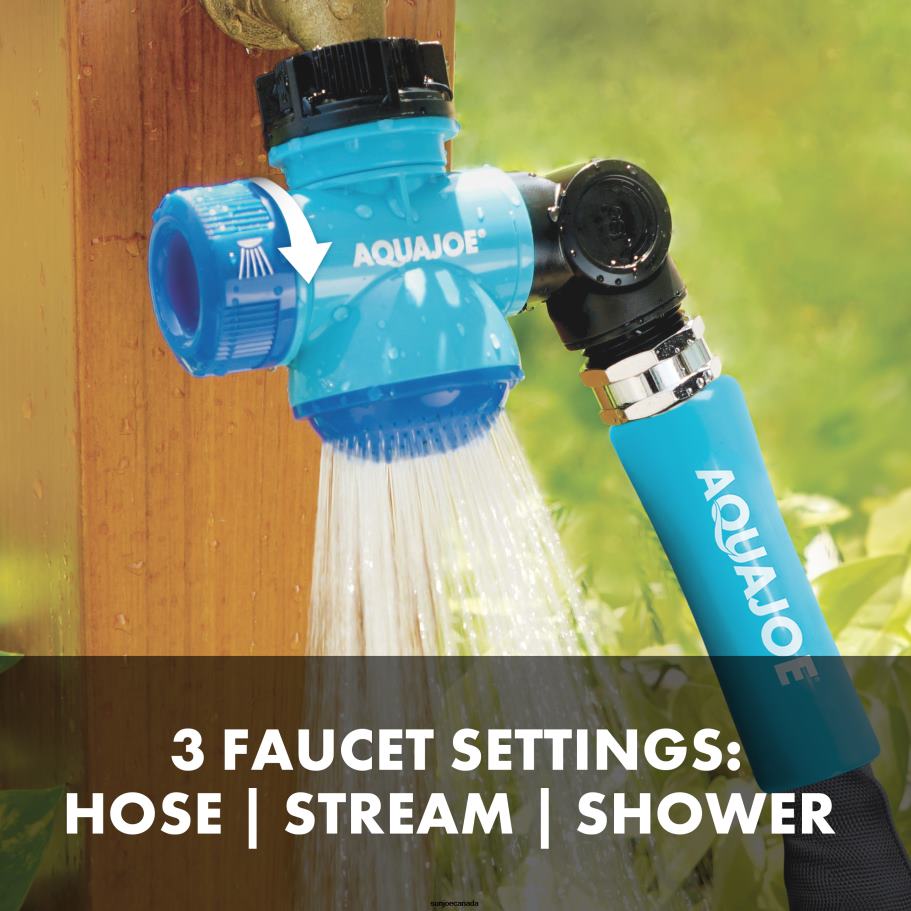 Tools | Sun Joe Aqua Joe SJI-MFGA1-AQU Multi-Function Outdoor Faucet and Garden Hose Tap Connector, Blue X862F487