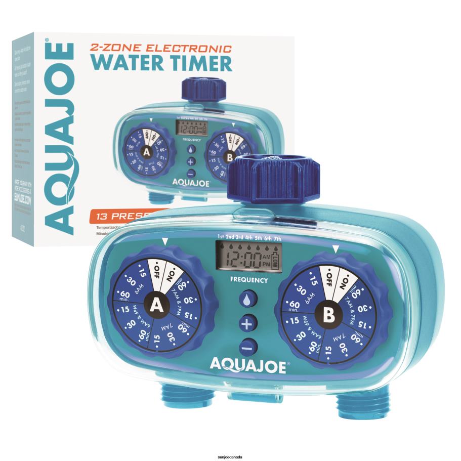 Tools | Sun Joe Aqua Joe AJ-ET2Z 2-Zone Electronic Water Timer | Customizable Programs | 2 Connections X862F237