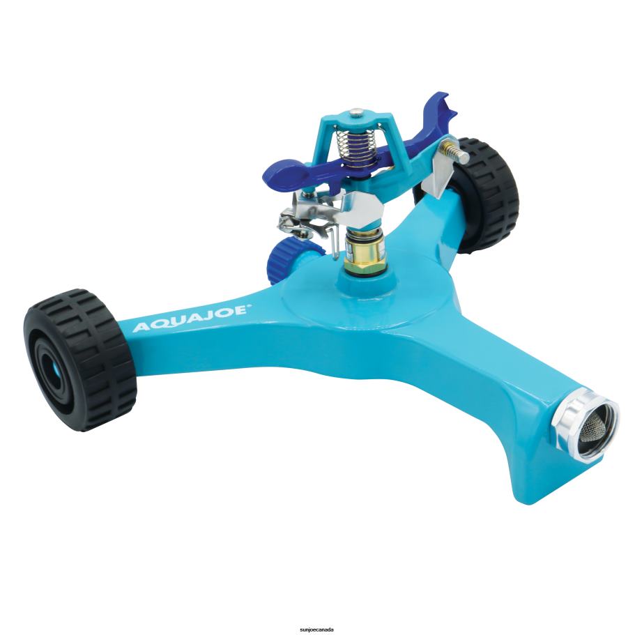 Tools | Sun Joe Aqua Joe AJ-IS10WB Indestructible Zinc Impulse 360 Degree Sprinkler | Customizable Coverage | Wheeled Base | 1390 sq ft Max Coverage X862F852