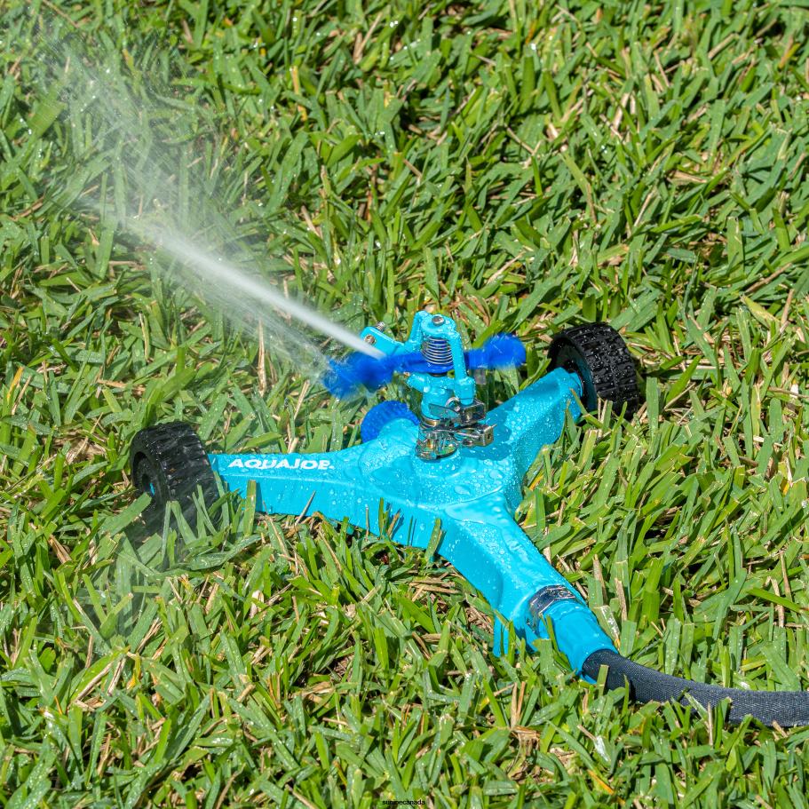 Tools | Sun Joe Aqua Joe AJ-IS10WB Indestructible Zinc Impulse 360 Degree Sprinkler | Customizable Coverage | Wheeled Base | 1390 sq ft Max Coverage X862F852