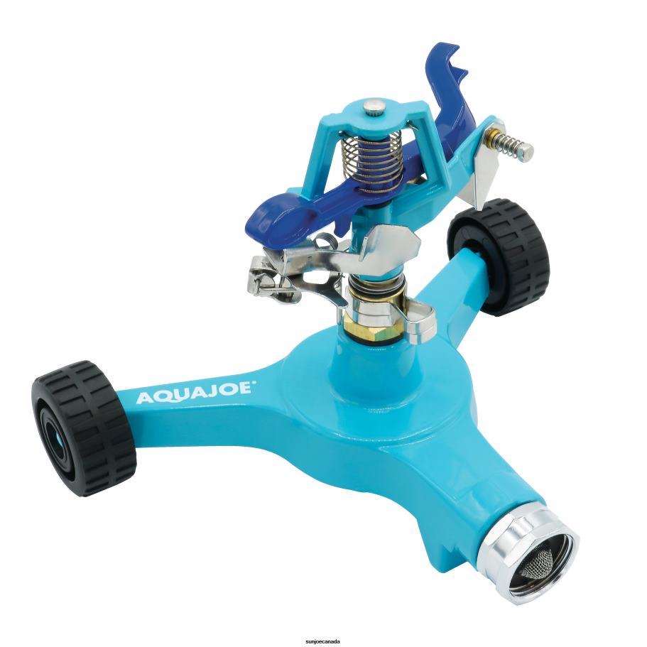 Tools | Sun Joe Aqua Joe AJ-IS6WB Indestructible Zinc Impulse 360 degrees Sprinkler | Customizable Coverage | Wheeled Base | 1390 sq ft Max Coverage X862F489