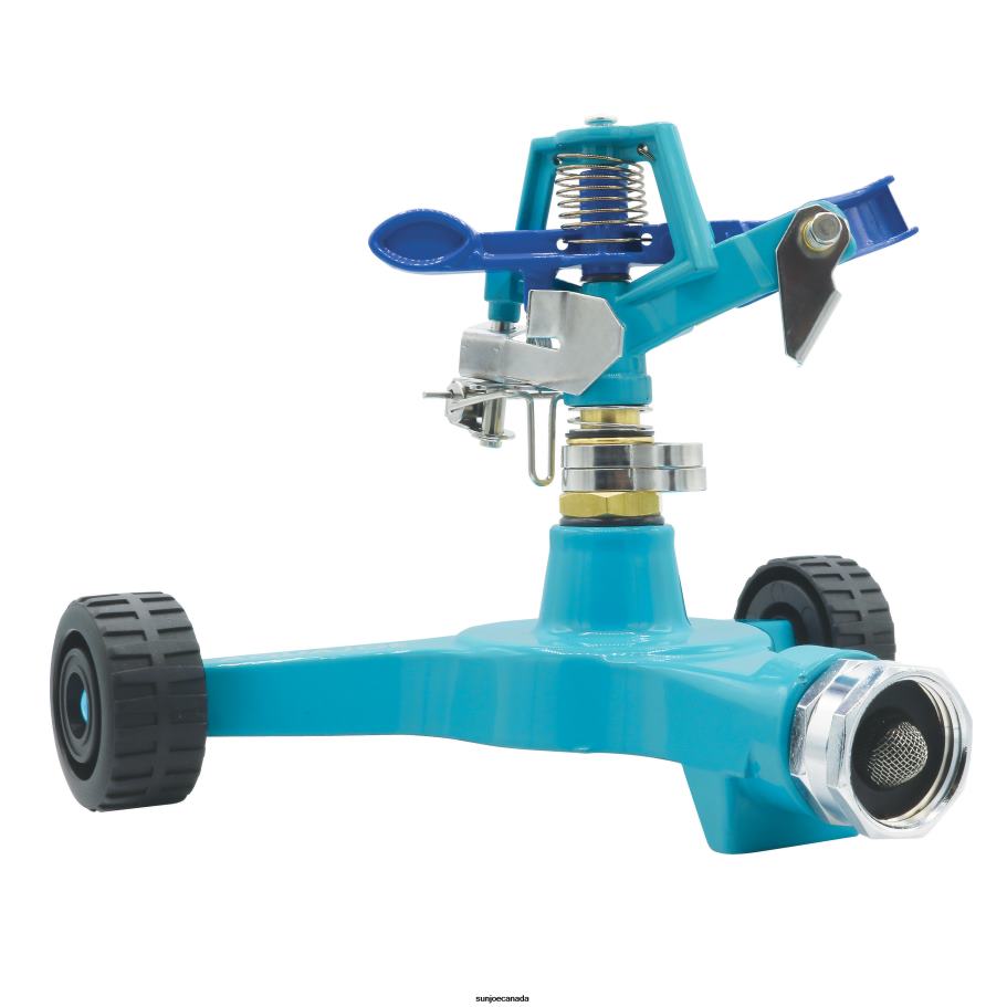Tools | Sun Joe Aqua Joe AJ-IS6WB Indestructible Zinc Impulse 360 degrees Sprinkler | Customizable Coverage | Wheeled Base | 1390 sq ft Max Coverage X862F489