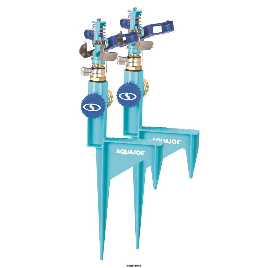 Tools | Sun Joe Aqua Joe AJ-ISH-2PK Indestructible Zinc Impulse 360 degrees Sprinkler W/ Step Spike | Customizable Coverage | 1,400 Sq. Ft. Max Coverage | 2 Pack X862F264