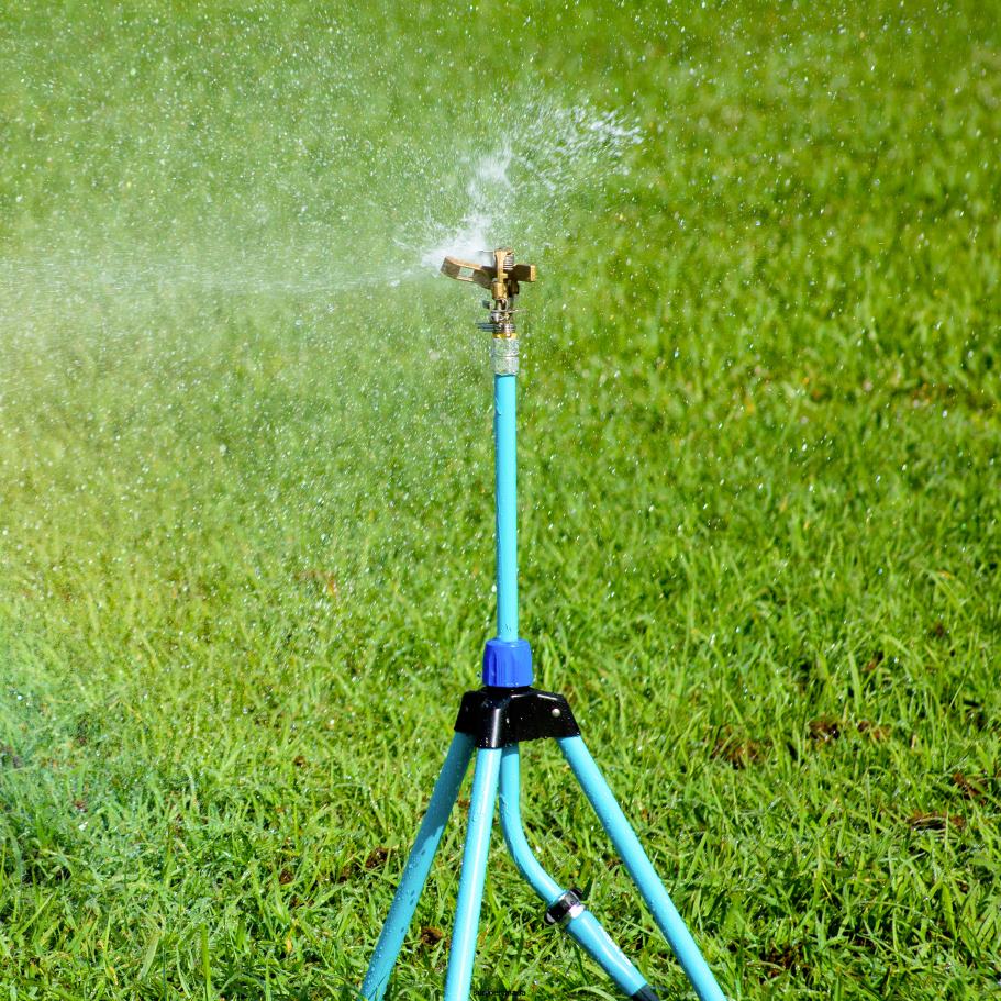 Tools | Sun Joe Aqua Joe AJ-IST39BM Indestructible Brass Impulse 360 Degree Sprinkler | Telescoping | 1390 sq ft Max Coverage X862F322