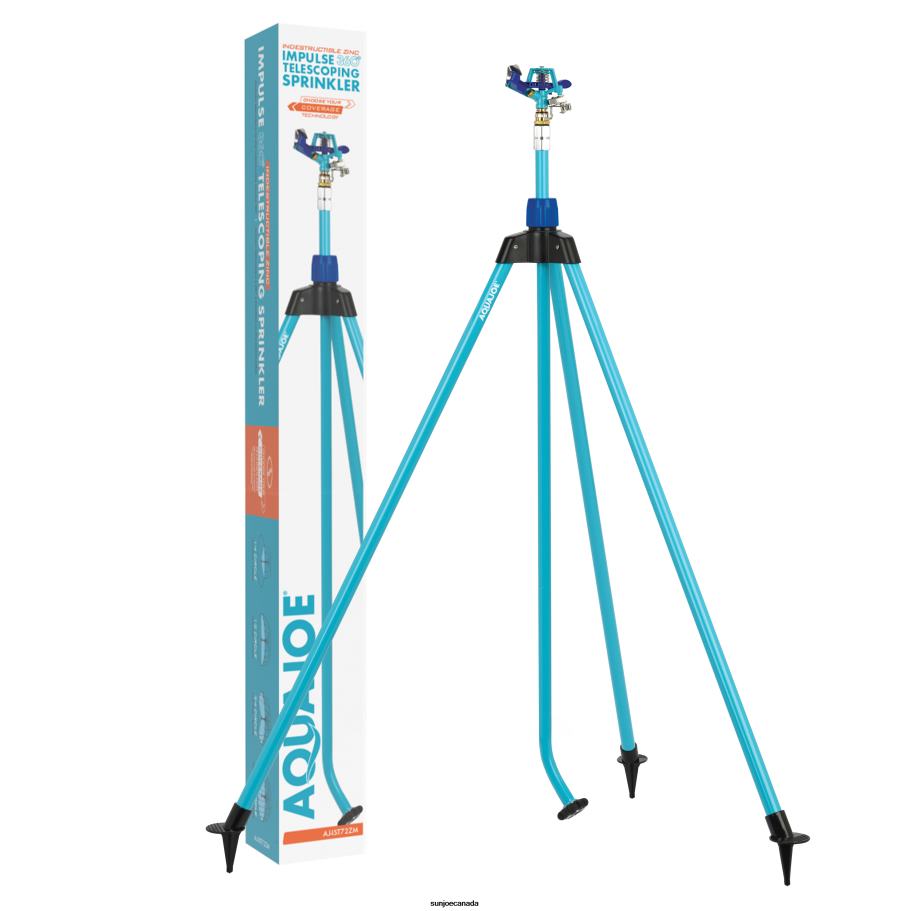 Tools | Sun Joe Aqua Joe AJ-IST72ZM Indestructible Zinc Impulse 360 degrees Telescoping Tripod Sprinkler | Customizable Coverage | Extends from 42-72-inches | 1390 sq ft Max Coverage X862F498