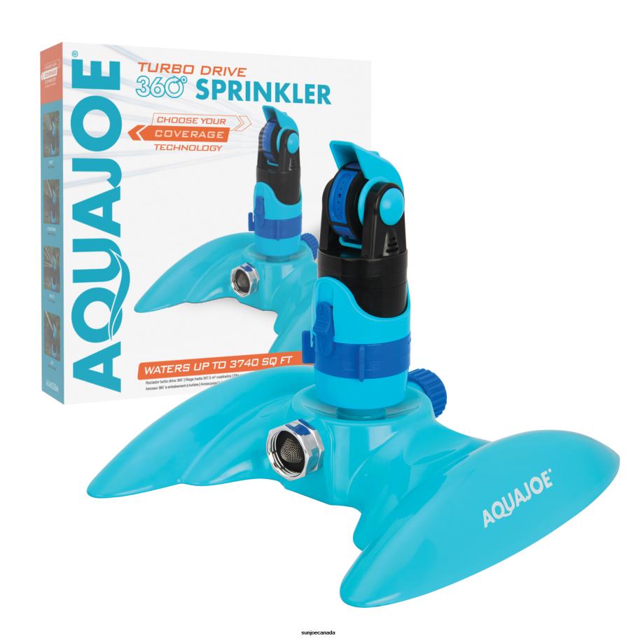 Tools | Sun Joe Aqua Joe AJ-MSSBM Turbo Drive 360o Sprinkler | 4 Spray Patterns | Customizable Coverage | 3,740 Sq. Ft. Max Coverage X862F492