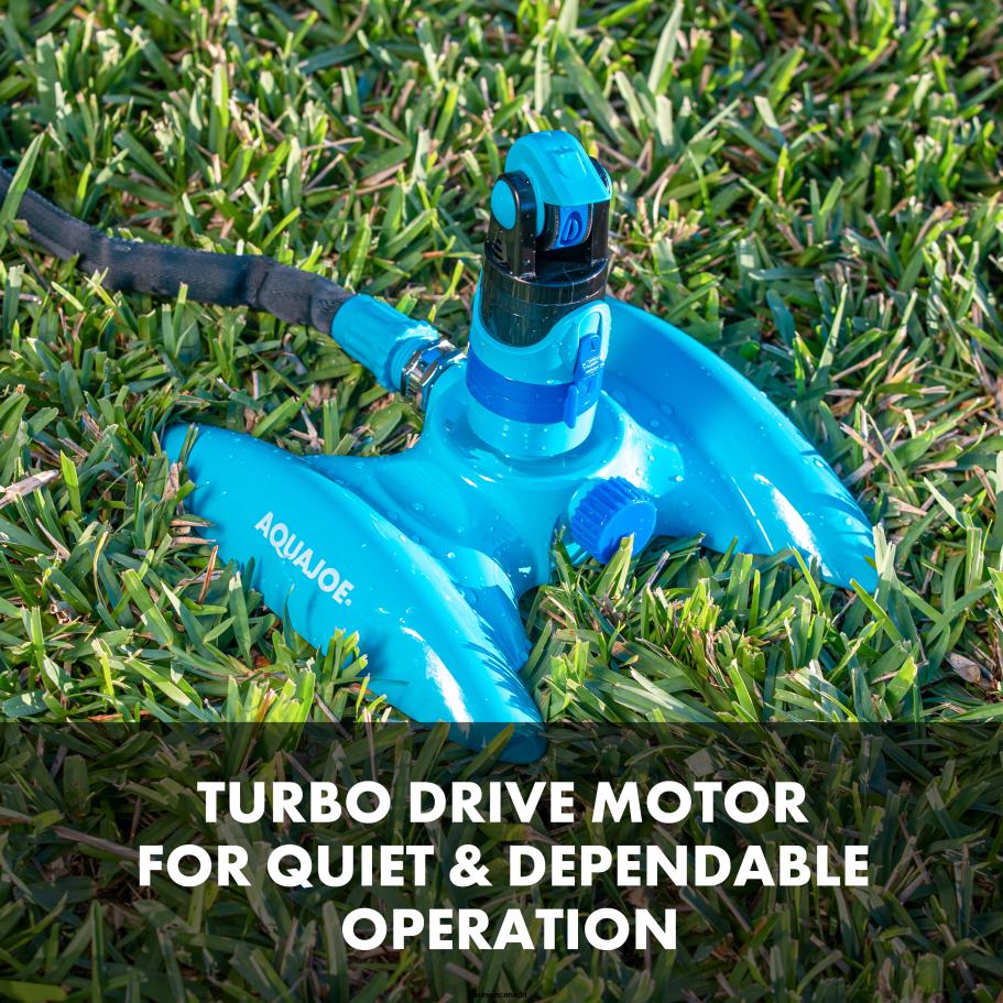 Tools | Sun Joe Aqua Joe AJ-MSSBM Turbo Drive 360o Sprinkler | 4 Spray Patterns | Customizable Coverage | 3,740 Sq. Ft. Max Coverage X862F492