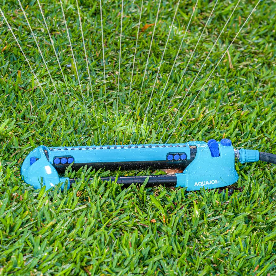 Tools | Sun Joe Aqua Joe AJ-OMS20-BRS Indestructible Metal Base Oscillating Sprinkler | Customizable Coverage | 4973 sq ft Max Coverage X862F490