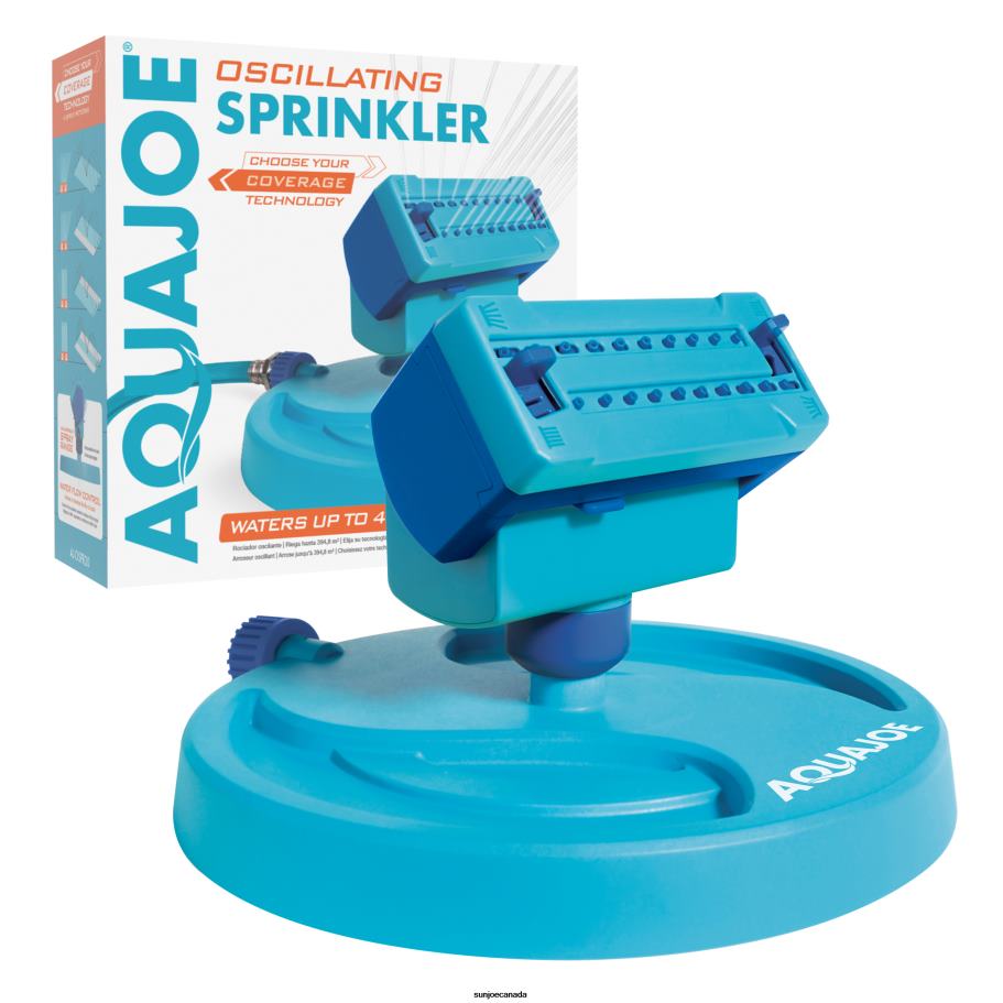 Tools | Sun Joe Aqua Joe AJ-OSPR20 Mini Gear-Driven Oscillating Sprinkler on Sled Base | Customizable Coverage | 4,250 Sq. Ft. Max Coverage X862F311