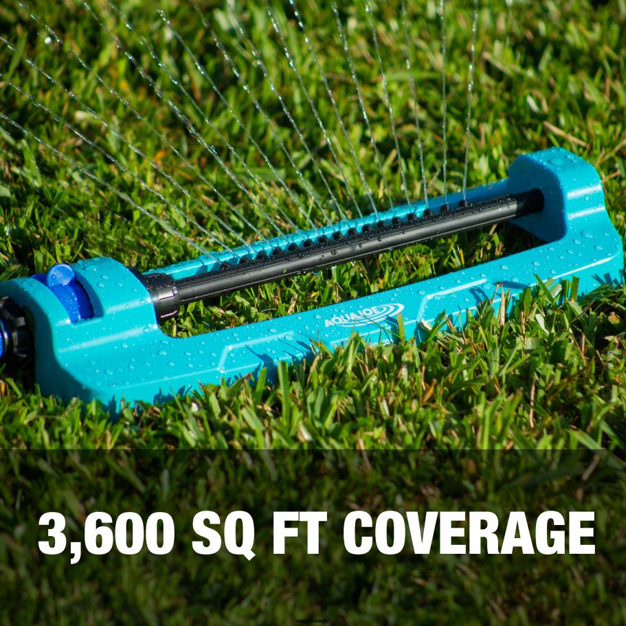 Tools | Sun Joe Aqua Joe SJI-OMS16 Indestructible Metal Base Oscillating Sprinkler | Adjustable Spray Patterns | 3,600 Sq. Ft. Max Coverage X862F857