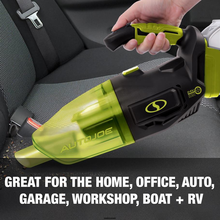 Tools | Sun Joe Auto Joe 24V-AJVAC-CT 24-Volt Cordless Wet/Dry Handheld Vacuum | 5 Attachments & Carry Bag | Tool Only X862F10
