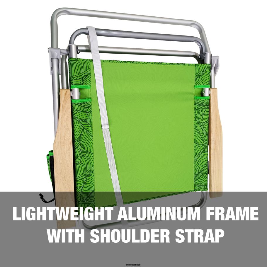 Tools | Sun Joe Bliss Hammocks BBC-354-GBL Foldable Beach Chair W/ Side Pocket | 3 Reclining Positions | Storage Pouch, Phone Holder, & Cup Holder Included | 275 Lb. Capacity (Green Banana Leaves) X86