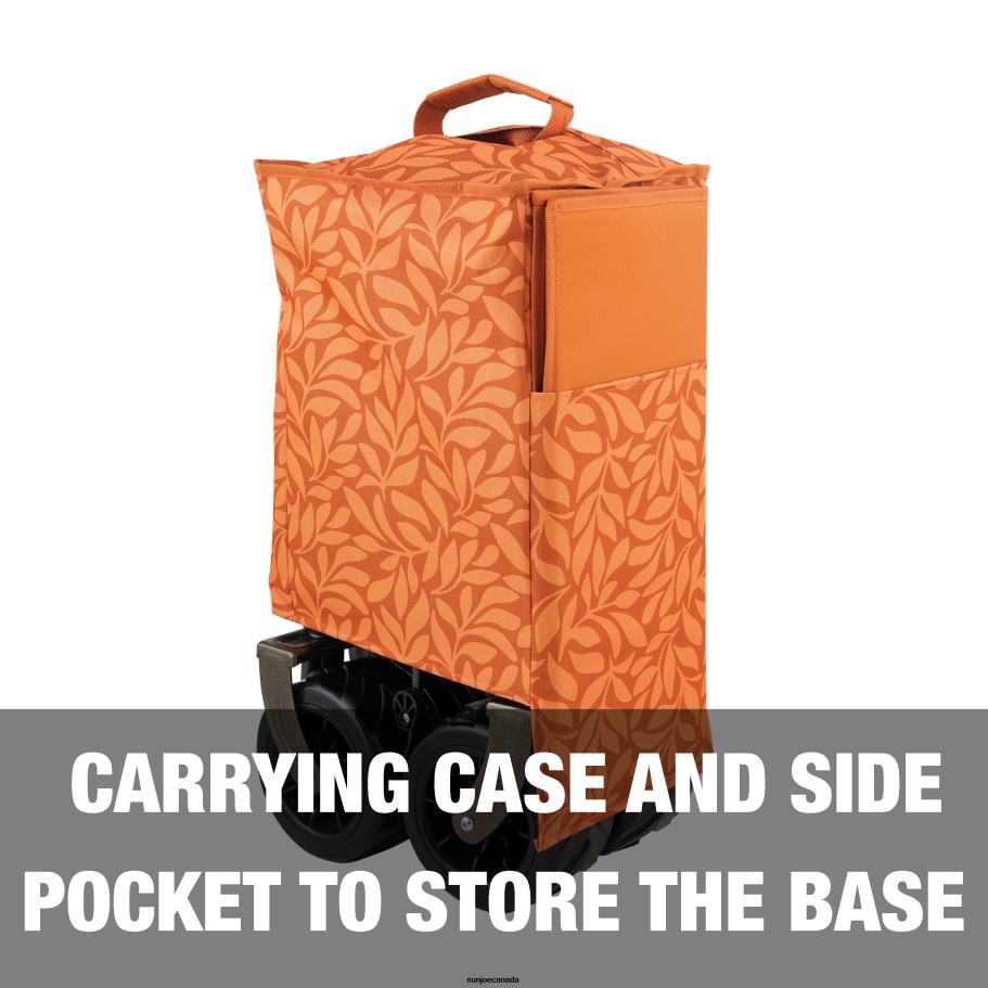 Tools | Sun Joe Bliss Hammocks BHW-100-AL Collapsible Garden Cart/Beach Wagon w/ Storage Bag | 36-in. x 22-in. | Tool/Beverage Holders & Wheels | Waterproof | 175 Lb. Capacity (Amber Leaf) X862F537