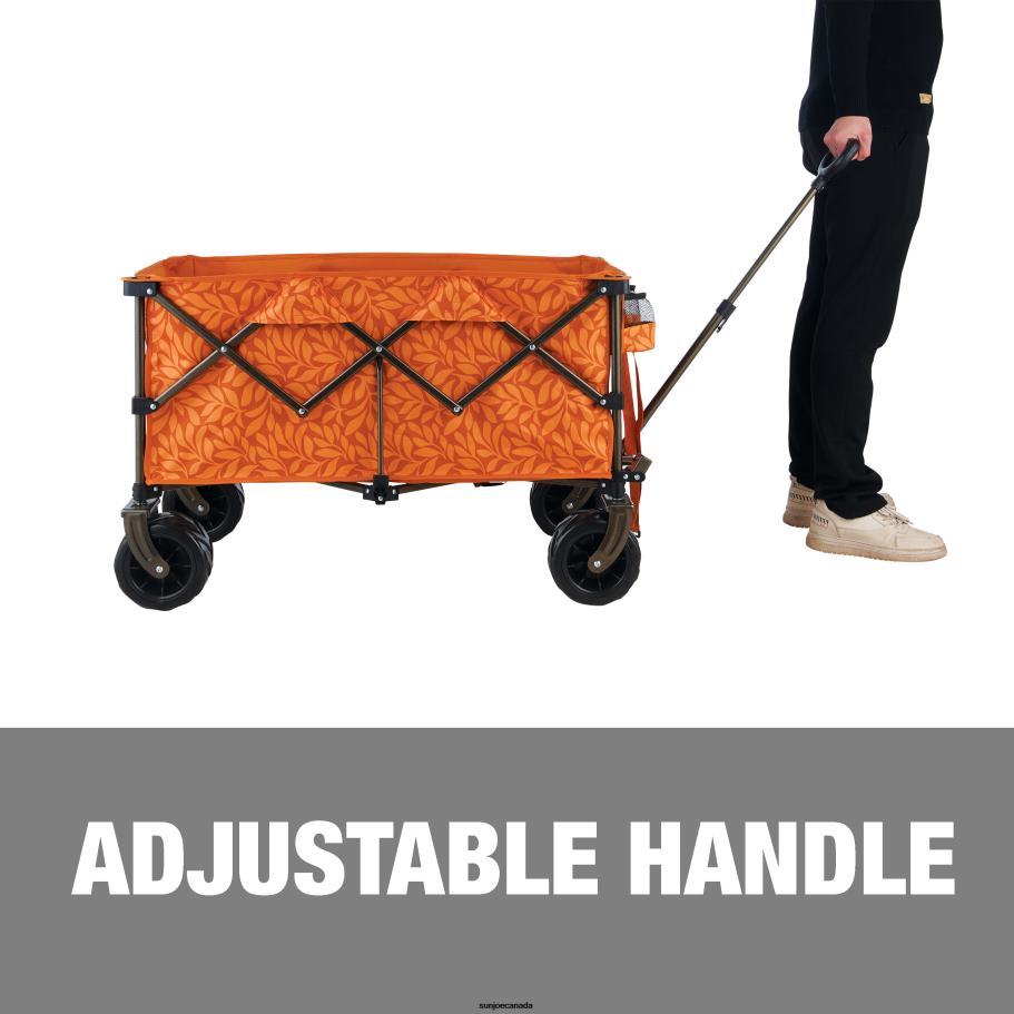 Tools | Sun Joe Bliss Hammocks BHW-100-AL Collapsible Garden Cart/Beach Wagon w/ Storage Bag | 36-in. x 22-in. | Tool/Beverage Holders & Wheels | Waterproof | 175 Lb. Capacity (Amber Leaf) X862F537