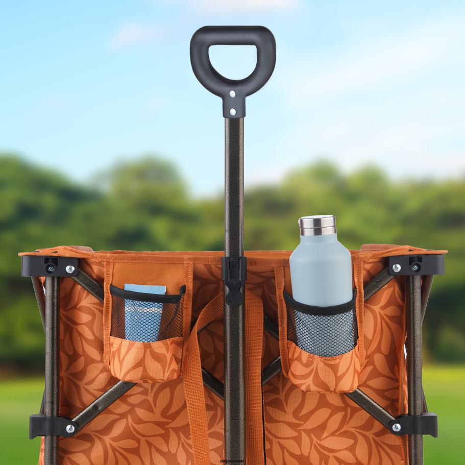Tools | Sun Joe Bliss Hammocks BHW-100-BF Collapsible Garden Cart/Beach Wagon w/ Storage Bag | 36-in. x 22-in. | Tool/Beverage Holders & Wheels | Waterproof | 175 Lb. Capacity (Blue Flowers) X862F878