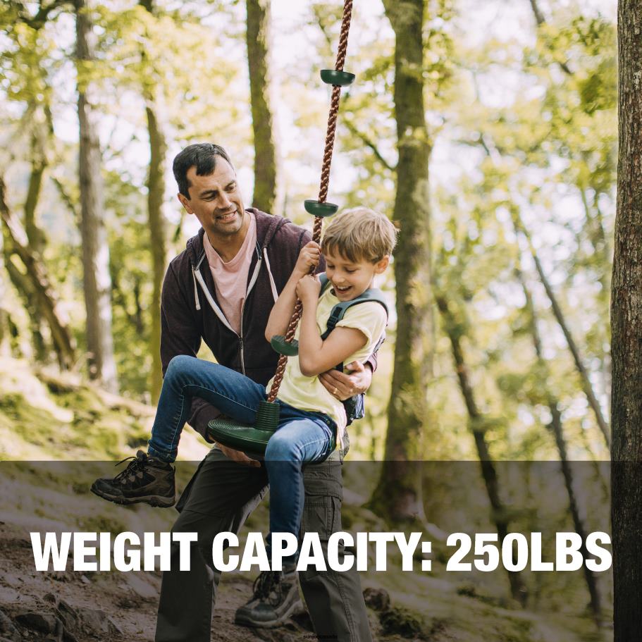Tools | Sun Joe Bliss Outdoors BH-318S Rope Climber Swing W/ Carabiner & Tree Strap | 6.5-Foot Rope | 250 Lb. Capacity X862F524