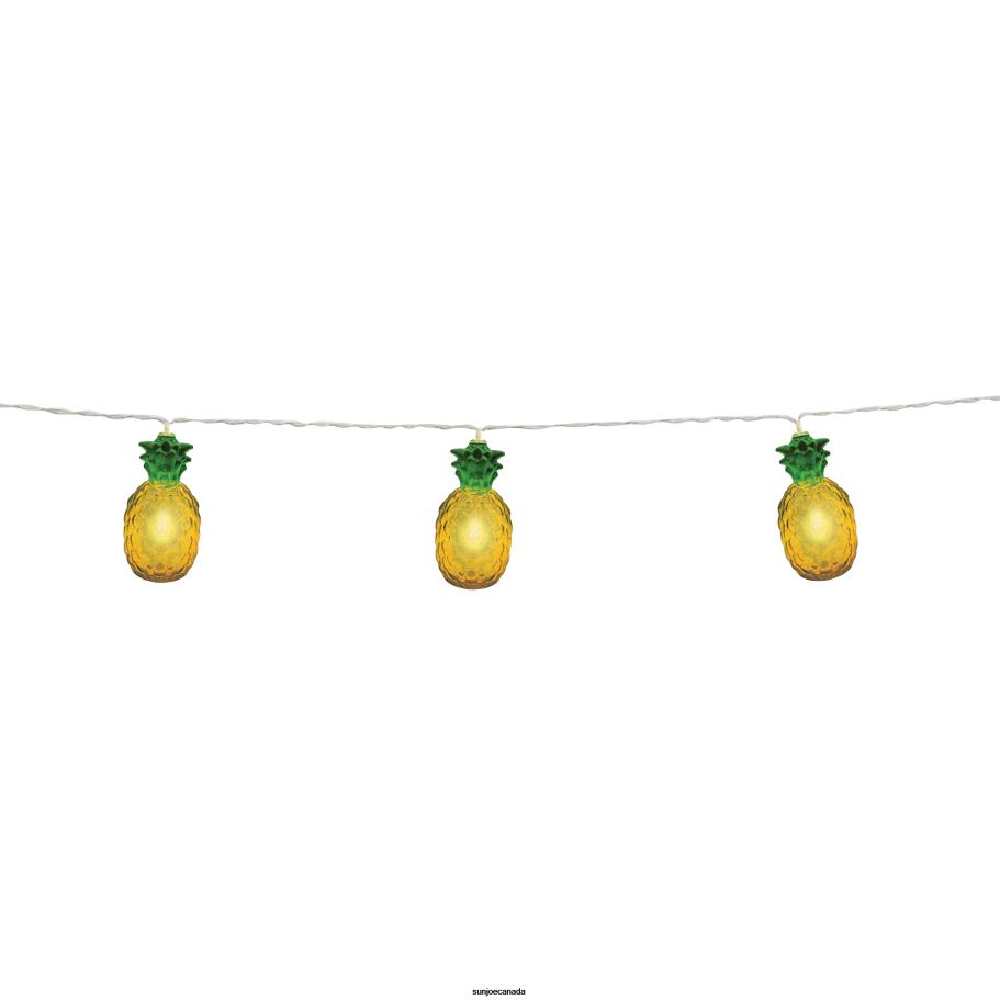 Tools | Sun Joe Bliss Outdoors BSL-300-PIN Themed String Lights w/ Hanging Clips | 12-Foot | 20 LEDs & Remote | 8 Lighting Modes w/ Timer | Waterproof IP44 (Pineapple) X862F560