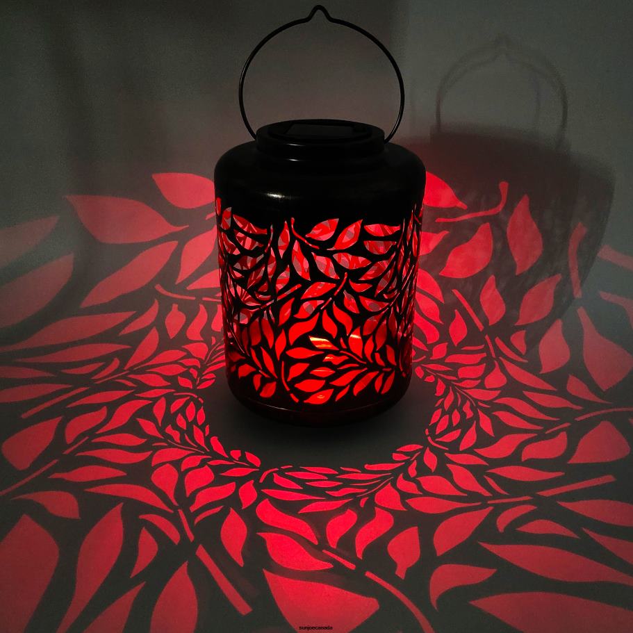 Tools | Sun Joe Bliss Outdoors BSL-307-G Solar LED Lantern w/ Olive Leaf Design & Hand Painted Finish | 12-in. Tall | Waterproof IP44 (Gold) X862F546