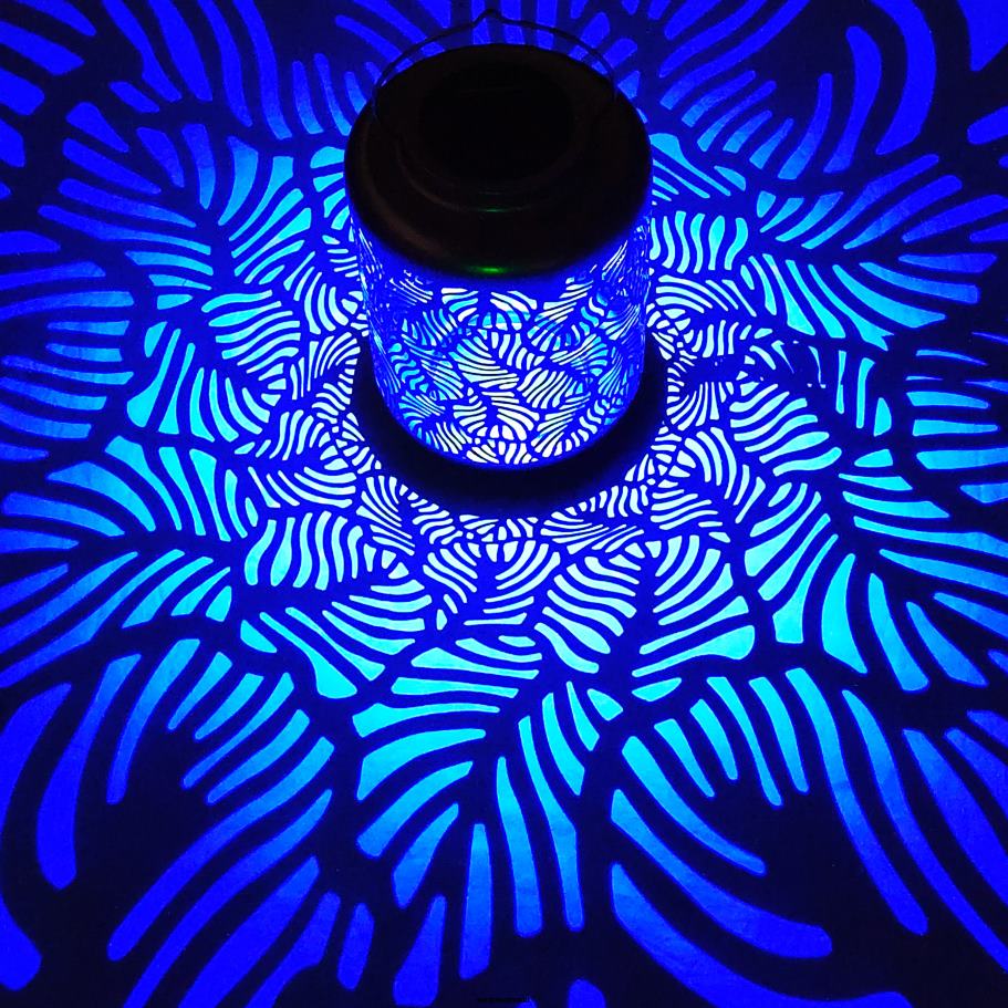 Tools | Sun Joe Bliss Outdoors BSL-308-BZ Solar LED Lantern w/ Banana Leaf Design & Hand Painted Finish | 12-in. Tall | Waterproof IP44 (Bronze) X862F529