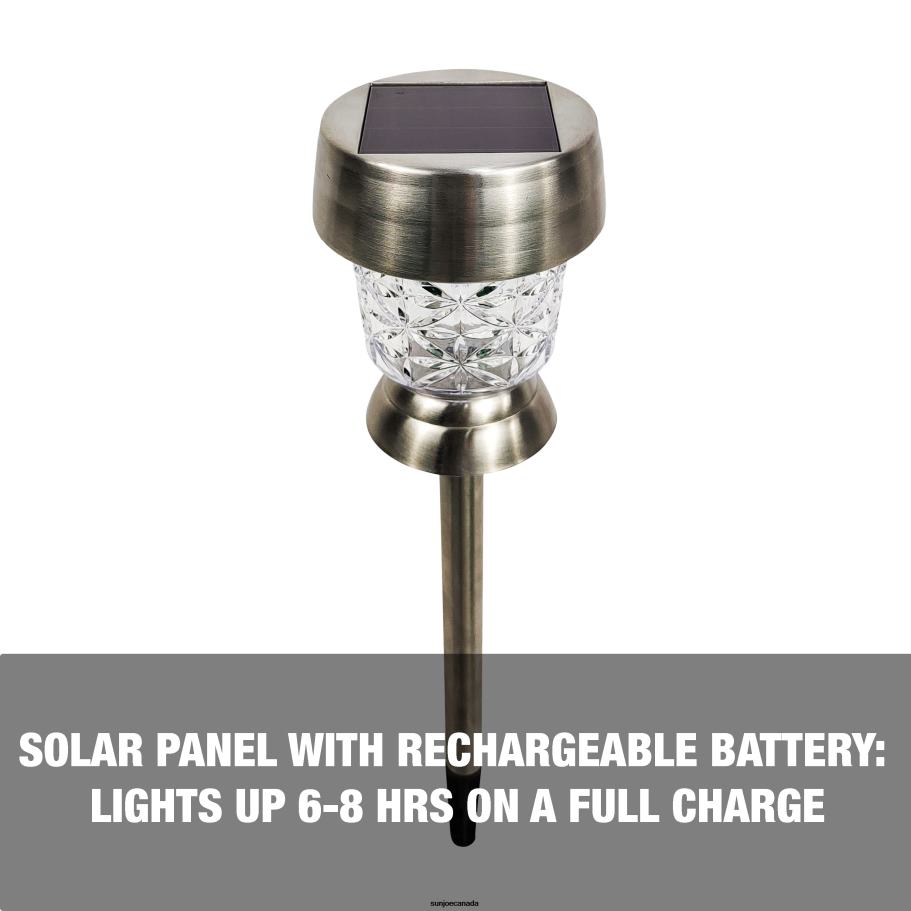 Tools | Sun Joe Bliss Outdoors BSL-319 Solar Powered LED Pathway Lights | 14-in. Tall | 6-Pack | Triangle Pattern Design | Waterproof IP44 X862F552