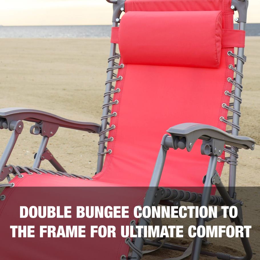 Tools | Sun Joe Bliss Hammocks GBC-026-CL Gravity Free Beach Chair w/ Pillow & Canopy | 26-in. Wide | Weather & Rust Resistant | 300 Lb. Capacity (Coral) X862F575