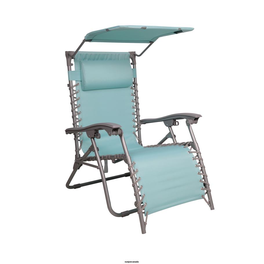 Tools | Sun Joe Bliss Hammocks GBC-026-SG Gravity Free Beach Chair w/ Pillow & Canopy | 26-in. Wide | Weather & Rust Resistant | 300 Lb. Capacity (Sea Glass) X862F891