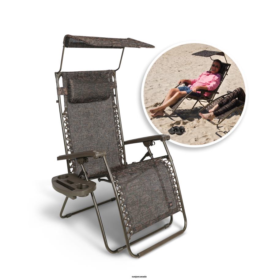 Tools | Sun Joe Bliss Hammocks GFC-434JR Gravity Free Chair w/ Canopy, Pillow, & Drink Tray | 26-in. Wide | Weather & Rust Resistant | 300 Lb. Capacity X862F888