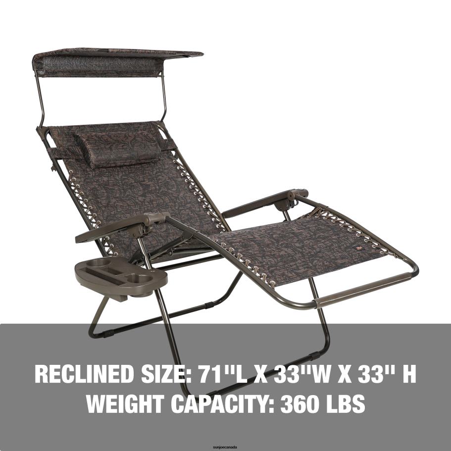 Tools | Sun Joe Bliss Hammocks GFC-435XWJ Gravity Free Chair w/ Canopy, Drink Tray, & Pillow | 33-in. Wide XXL | Weather & Rust Resistant | 360 Lb. Capacity X862F889