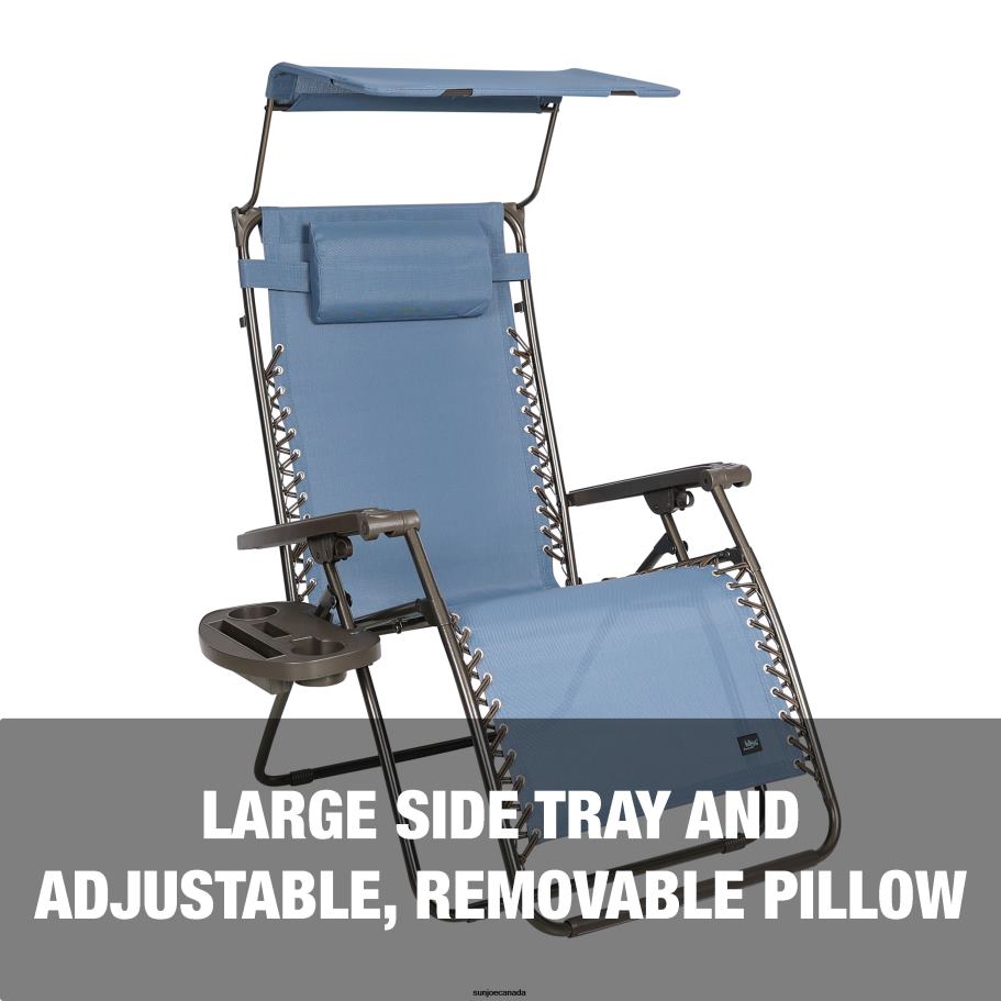 Tools | Sun Joe Bliss Hammocks GFC-436WDB Gravity Free Chair w/ Canopy , Drink Tray, & Pillow | 30-in. Wide XL | Weather & Rust Resistant | 360 Lb. Capacity X862F901
