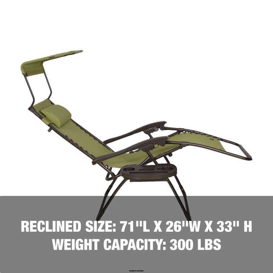Tools | Sun Joe Bliss Hammocks GFC-450SG Gravity Free Chair w/ Canopy, Pillow, & Drink Tray | 26-in. Wide | Weather & Rust Resistant | 300 Lb. Capacity X862F583