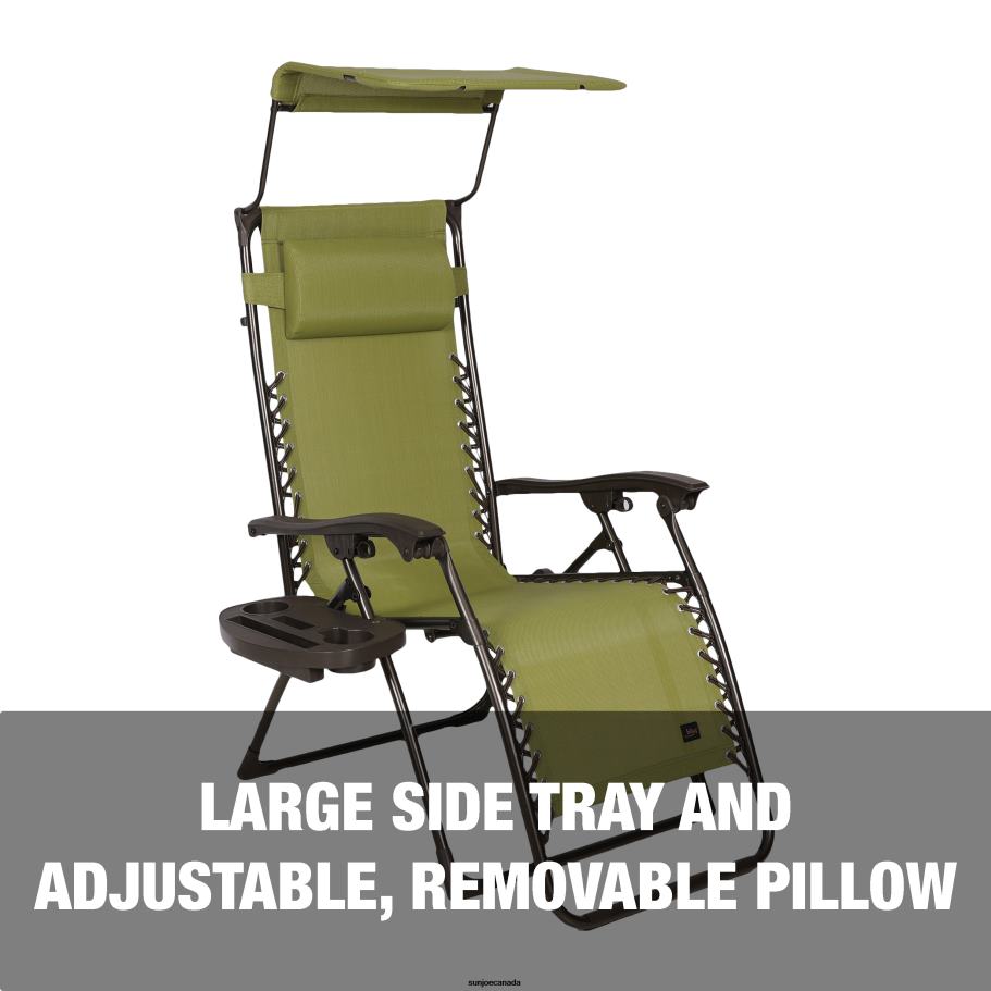 Tools | Sun Joe Bliss Hammocks GFC-450SG Gravity Free Chair w/ Canopy, Pillow, & Drink Tray | 26-in. Wide | Weather & Rust Resistant | 300 Lb. Capacity X862F583