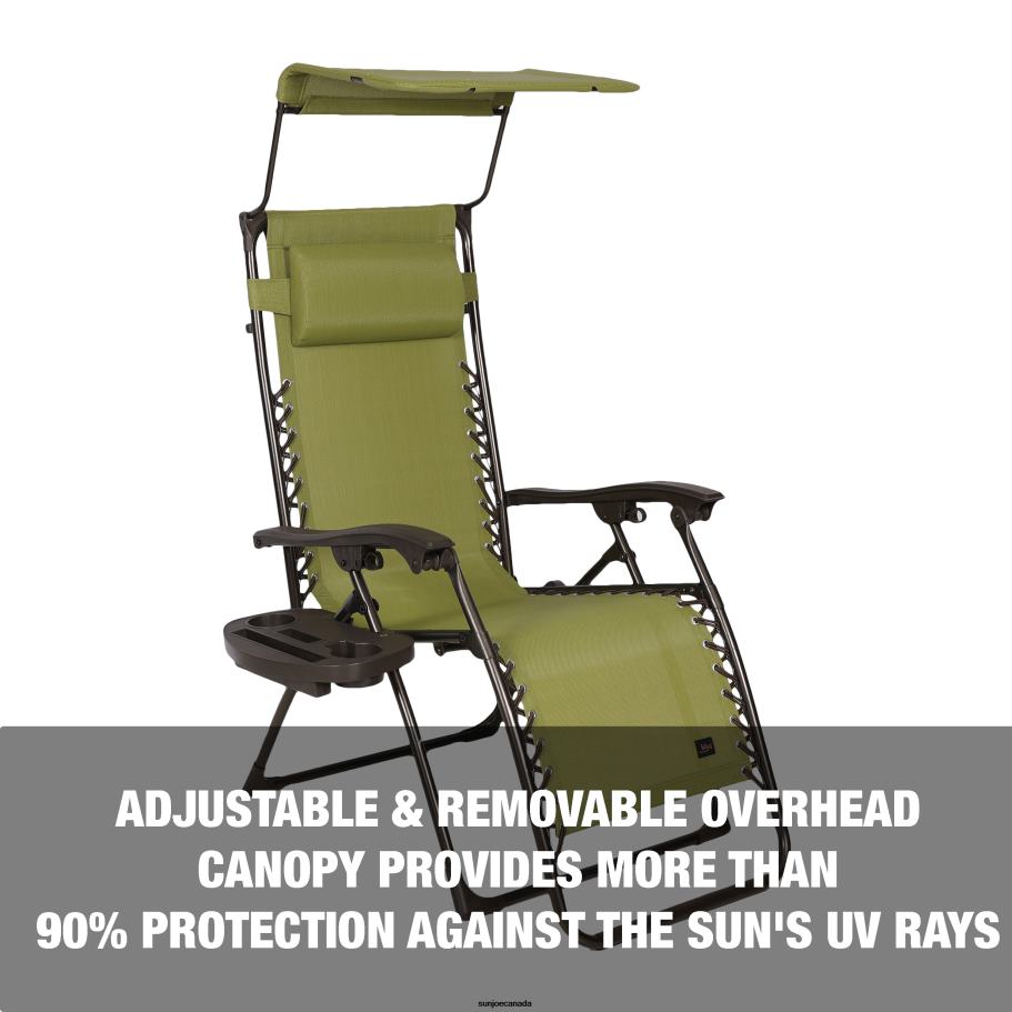Tools | Sun Joe Bliss Hammocks GFC-450WSG Gravity Free Chair w/ Canopy , Drink Tray, & Pillow | 30-in. Wide XL | Weather & Rust Resistant | 360 Lb. Capacity X862F903