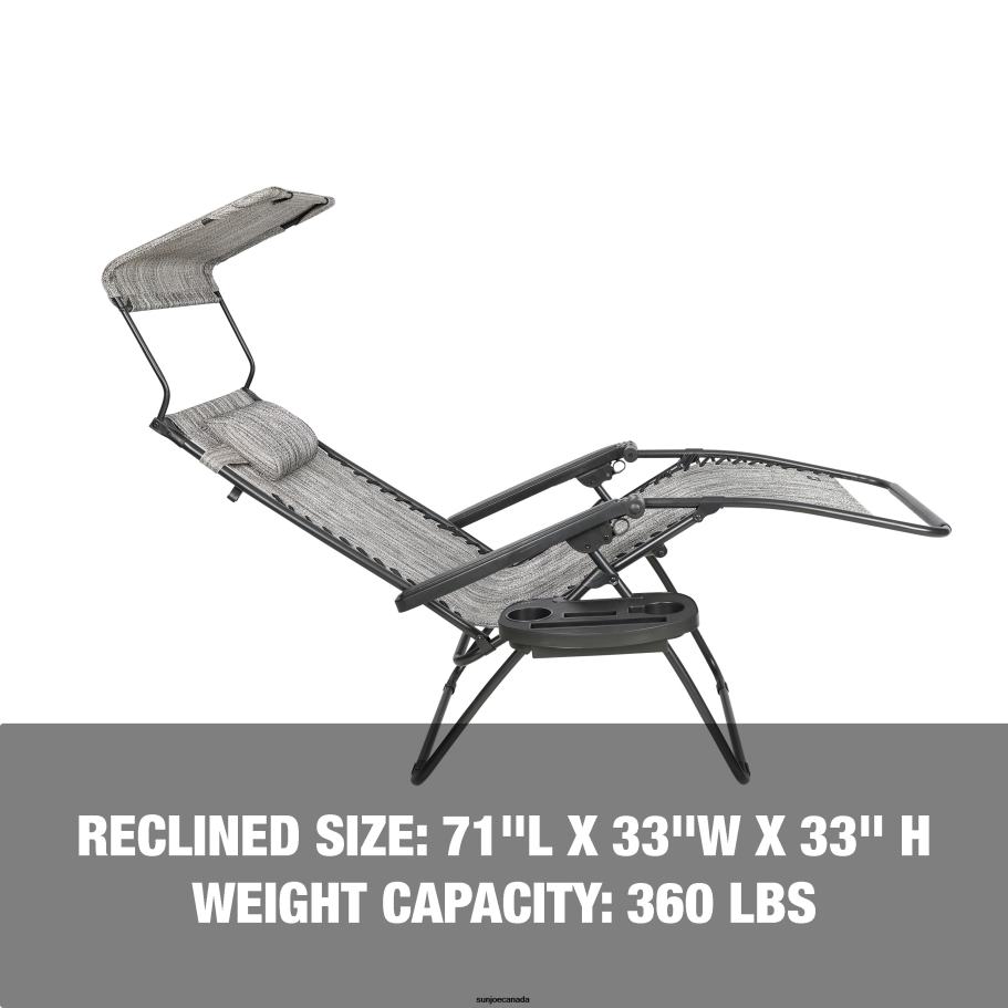 Tools | Sun Joe Bliss Hammocks GFC-451XWP Gravity Free Chair w/ Canopy, Drink Tray, & Pillow | 33-in. Wide XXL | Weather & Rust Resistant | 360 Lb. Capacity X862F883