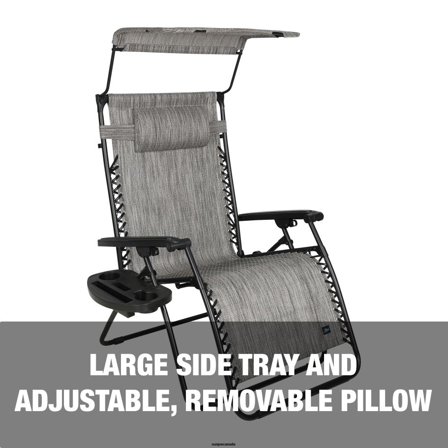 Tools | Sun Joe Bliss Hammocks GFC-451XWP Gravity Free Chair w/ Canopy, Drink Tray, & Pillow | 33-in. Wide XXL | Weather & Rust Resistant | 360 Lb. Capacity X862F883
