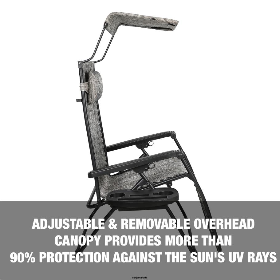 Tools | Sun Joe Bliss Hammocks GFC-451XWP Gravity Free Chair w/ Canopy, Drink Tray, & Pillow | 33-in. Wide XXL | Weather & Rust Resistant | 360 Lb. Capacity X862F883