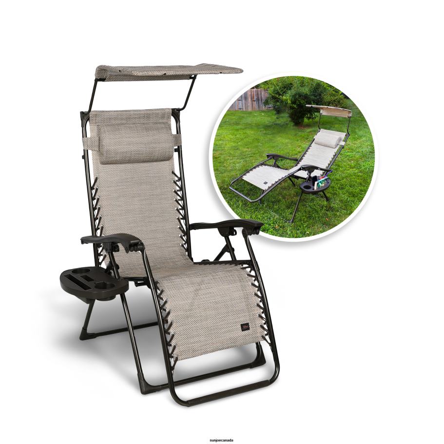 Tools | Sun Joe Bliss Hammocks GFC-452S Gravity Free Chair w/ Canopy, Pillow, & Drink Tray | 26-in. Wide | Weather & Rust Resistant | 300 Lb. Capacity X862F905