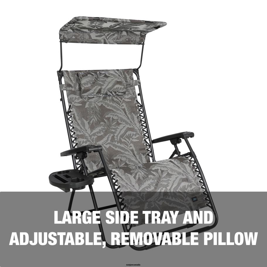 Tools | Sun Joe Bliss Hammocks GFC-456XWPFL Gravity Free Chair w/ Canopy, Drink Tray, & Pillow | 33-in. Wide XXL | Weather & Rust Resistant | 360 Lb. Capacity X862F577