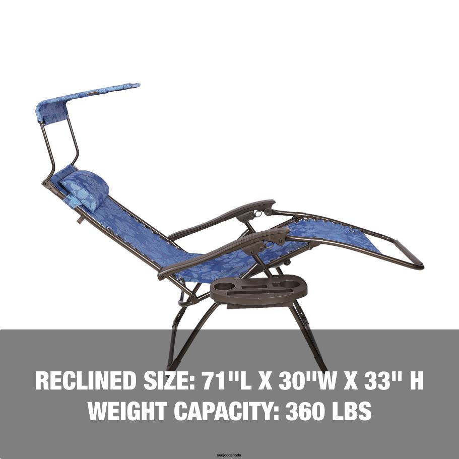Tools | Sun Joe Bliss Hammocks GFC-465WBF Gravity Free Chair w/ Canopy , Drink Tray, & Pillow | 30-in. Wide XL | Weather & Rust Resistant | 360 Lb. Capacity X862F897