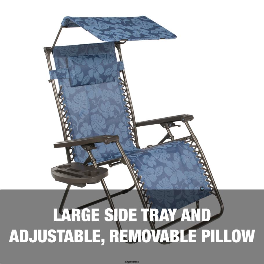 Tools | Sun Joe Bliss Hammocks GFC-465XWBF Gravity Free Chair w/ Canopy, Drink Tray, & Pillow | 33-in. Wide XXL | Weather & Rust Resistant | 360 Lb. Capacity X862F898