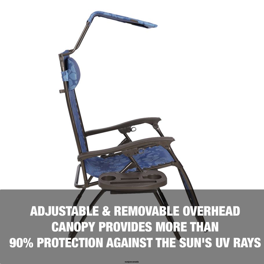 Tools | Sun Joe Bliss Hammocks GFC-465XWBF Gravity Free Chair w/ Canopy, Drink Tray, & Pillow | 33-in. Wide XXL | Weather & Rust Resistant | 360 Lb. Capacity X862F898