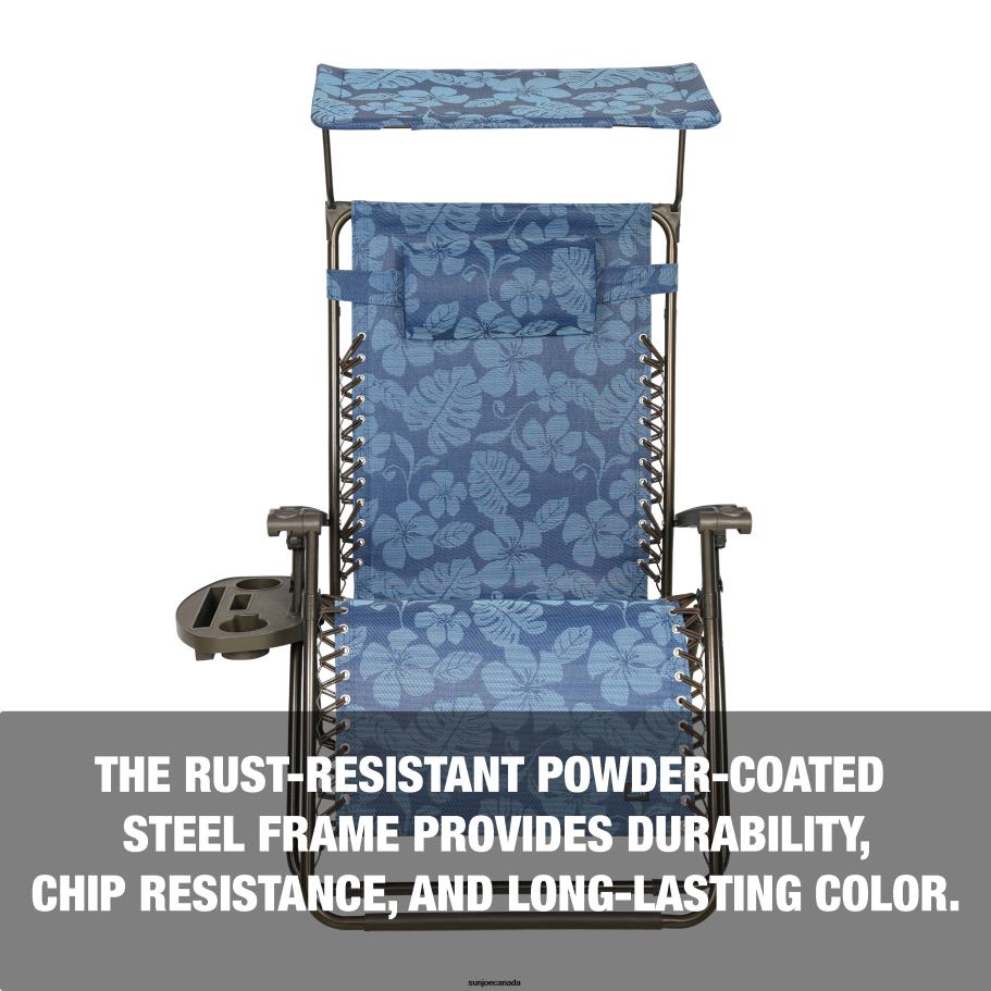 Tools | Sun Joe Bliss Hammocks GFC-465XWBF Gravity Free Chair w/ Canopy, Drink Tray, & Pillow | 33-in. Wide XXL | Weather & Rust Resistant | 360 Lb. Capacity X862F898