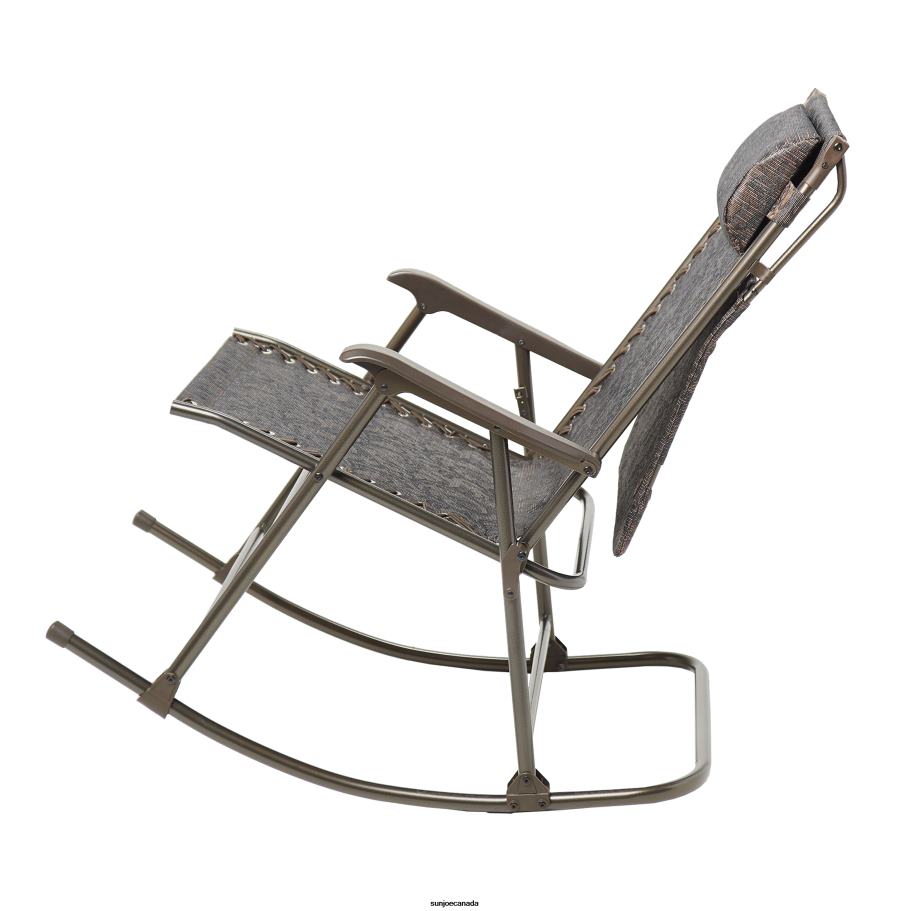 Tools | Sun Joe Bliss Hammocks GFR-091J Deluxe Rocking Chair w/ Canopy & Pillow | 27-in. Wide | Weather & Rust Resistant | 300 Lb. Capacity (Brown Jacquard) X862F886